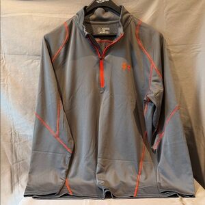 Under Armour Charcoal and Neon Orange Quarter-Zip